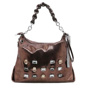 Metallic Jewells Encrusted Hobo Bag