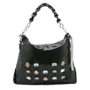 Metallic Jewells Encrusted Hobo Bag