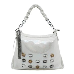 Metallic Jewells Encrusted Hobo Bag