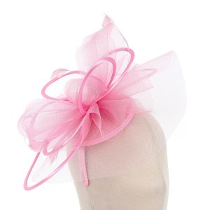Plain Delicate Mesh Loops and Feather Accents Fascinator