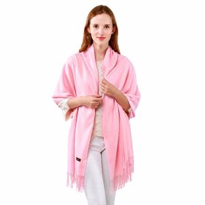 Rosy Pink Pashmina Scarf with Delicate Tassels
