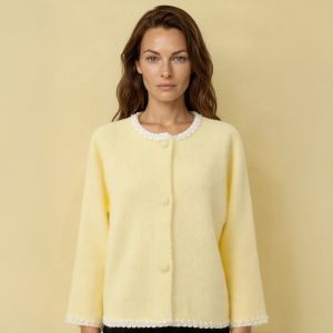 Floral Pearl Embellishments Soft Cardigan