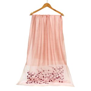 SK14 Pink silk with floral embroidery details