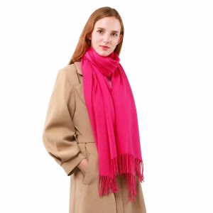 Fuchsia Pashmina Scarf with Delicate Tassels