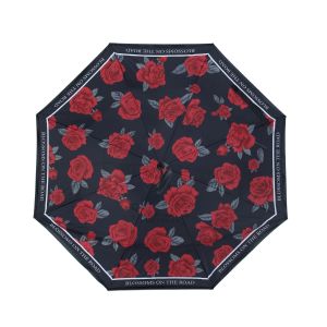 Black Midnight Roses Bloom Upside Down Umbrella