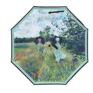 Woman with a Parasol Print Upside Down Umbrella