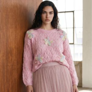 Pastel Dream 3D Floral Knit Jumper