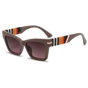 Fashion Square Frame Sunglasses with Multicolour Stripes