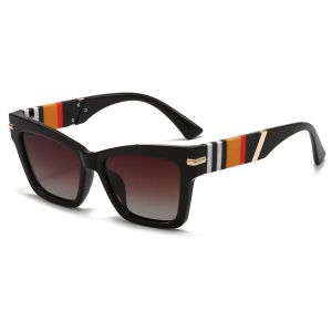 Fashion Square Frame Sunglasses with Multicolour Stripes