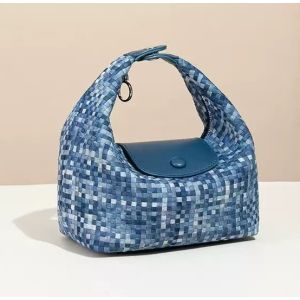 Textured Woven Mini Shoulder Bag with Strap