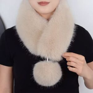Soft Faux Fur Magnetic Collar with Detacheble Pom-Pom Detail