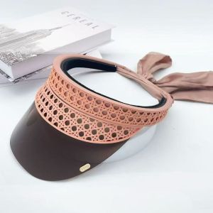 Woven Detail with Satin Bow Sun Visor