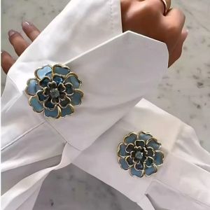 2 Pieces Pair Flowers Decorative Button Cover