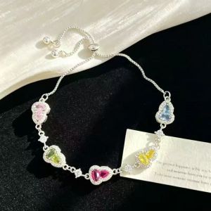 Rainbow Crystal Heart Bracelet