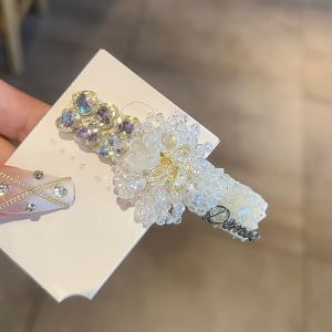 Iridescent Rhinestone Floral Occasions Hair Clip