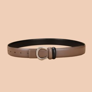 GrooveGlide Leather Belt in Khaki BEL052