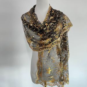 Iridescent Celestial Wedding Wrap Sequin Scarf