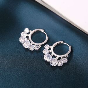 Crystal Gold Hoop Earrings in Silver EUR555