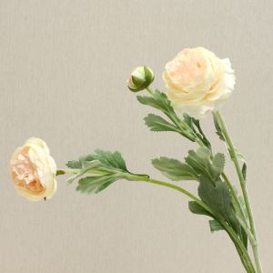Delicate Artificial Ranunculus Flower in Cream