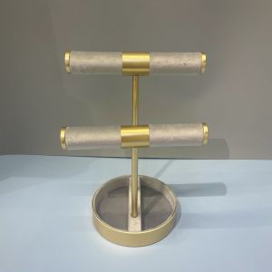ST034 double roll velvet Jewellery stand in Grey