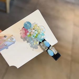 Multicoloured Sweet Spring Flower Beaded Hair Clip