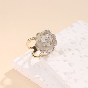 Crystals Rose Scarf Ring