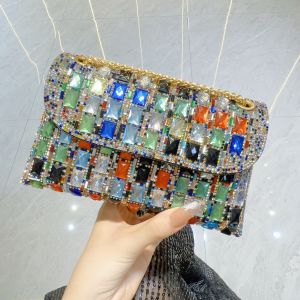 Geometric Rhinestone Clutch in Multicolours