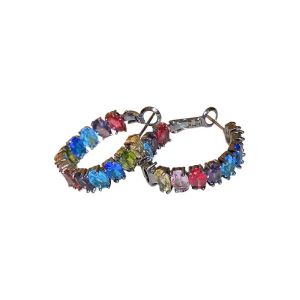 Rainbow Gemstone Hoop Earrings EUR540