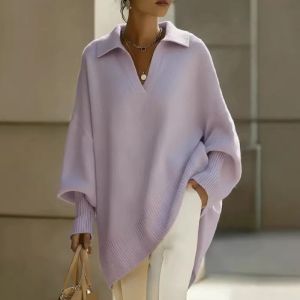 Dolman Sleeve Knit Polo Jumper