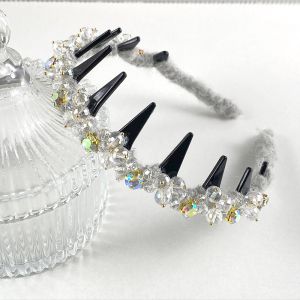 Iridescent Gem & Spike Embellished Luxurious Hairband
