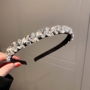 Silver Sparkly Gemstone Black Padded Headband