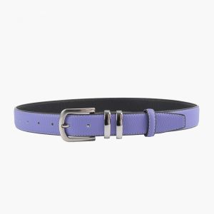 Silver Crown Leather Belt in light Lilac BEL050