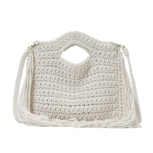Crochet Knit Bohemian Fringed Crossbody Bag