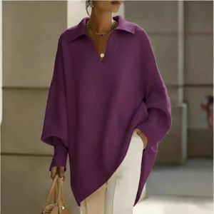 Dolman Sleeve Knit Polo Jumper