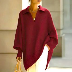 Dolman Sleeve Knit Polo Jumper