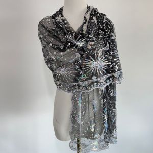 Iridescent Celestial Wedding Wrap Sequin Scarf