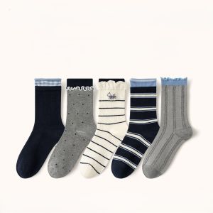 Blue & Grey Mixed Vintage 1 Pair Socks Random Design Sent