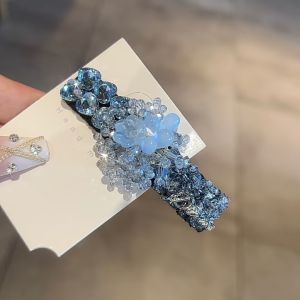 Iridescent Rhinestone Floral Occasions Hair Clip