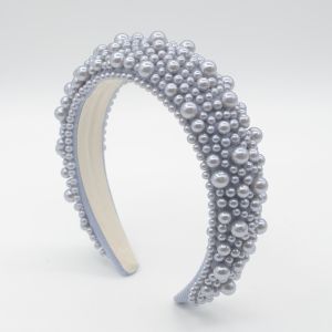 Chunky Pearl Headband in Silver HA732