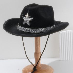 Shimmering Star Festival Cowboy Hat in Black