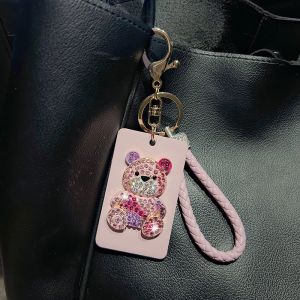 Cute and Blingy Teddy Bear Key Ring in Pink 60269