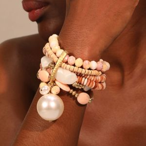 Oversized Pearlie & Beads Bracelet Stack