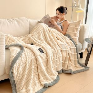 Luxury Ribbed Faux Fur Throw Blanket (180cm*200cm)