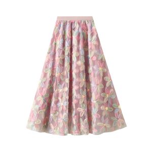 Floral Sequins Skirt in Pink SK214