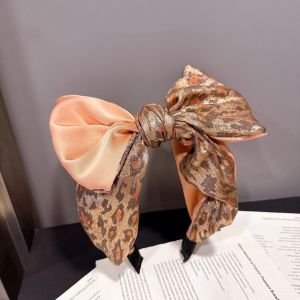 Satin Feel & Leopard Print Bow Headband