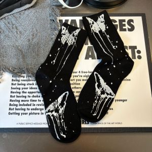 SD086 Butterflies socks in Black
