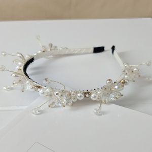 Faux Pearls and Sparkling Crystals in White SS61