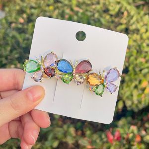 Dazzling Multicoloured Crystal Butterfly Hair Clip