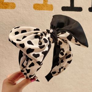 Wide Bow Headband with Leopard Print