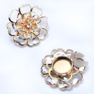 2 Pieces Pair Flowers Decorative Button Cover
